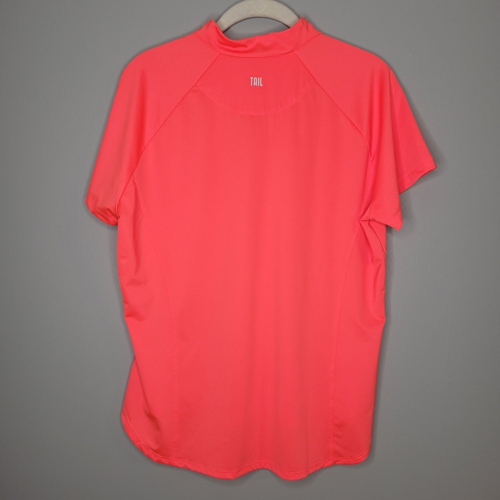 Tail Golf Polo Shirt Coral Pink 1/4 Zip Women's Size L Tennis Workout Stretch - Picture 6 of 10